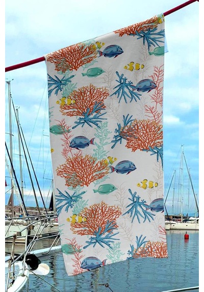 Dijital Baskılı Unisex Deniz Havuz Plaj Havlusu 70x150 Cm. // H093 Renkli