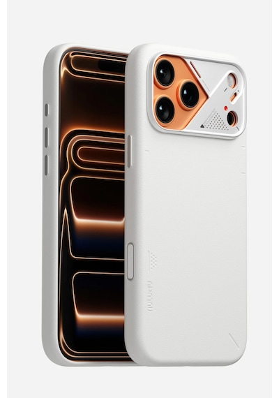 Apple Uyumlu iPhone 17 Pro Max Magsafe Özellikli A17 Vegan Deri Kılıf Beyaz