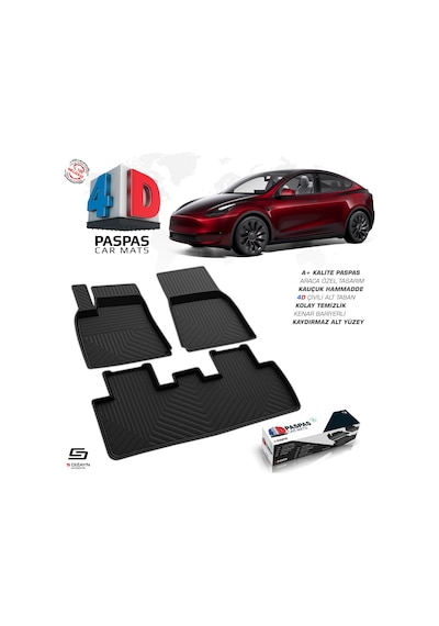 Tesla Model Y 4d Havuzlu Paspas 2020 Üzeri A+ Kalite 4ds-20070