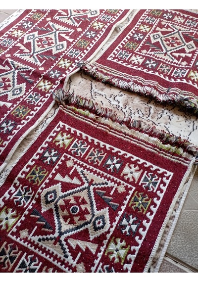 Parlak Dokuma Oto Koltuk Kilim Bordo