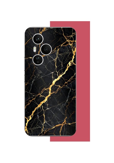 Honor 400 Pro Uyumlu Altın Diyagonal Baskılı Silikon Kılıf Renkli