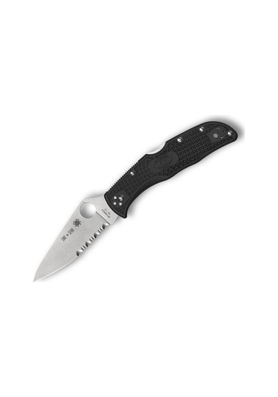 Spyderco Endela Thin Red Line Combinationedge Kamp Çakı Siyah