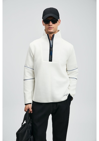 Lufian Erkek Art Sweatshirt 112030191 Kırık Beyaz Kırık Beyaz