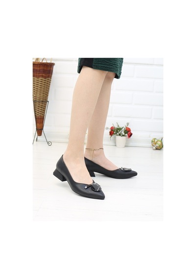Nesil Shoes Desca 012 Siyah Günlük Kadın Babet-Siyah