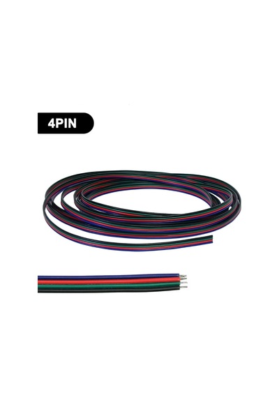 4 Pin Kordon Kablo 4x0.22mm Rgb Şerit Led Kablosu 4 Lü Jst Elektrik Kablosu Kalaylı Bakır Kablo 100 Metre