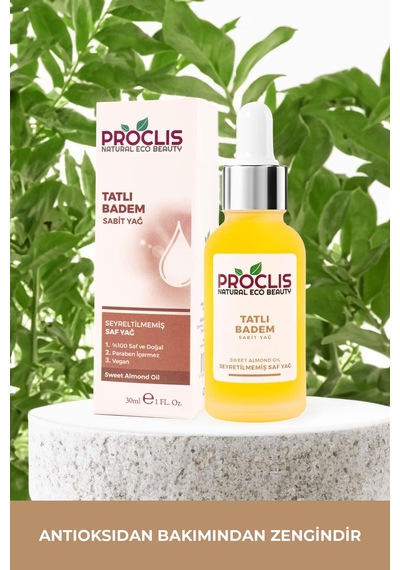 Proclis Tatlı Badem Yağı, Sabit Badem Yağ, Sweet Almond Oil, Prunus Amygdalus Dulcis 30ml