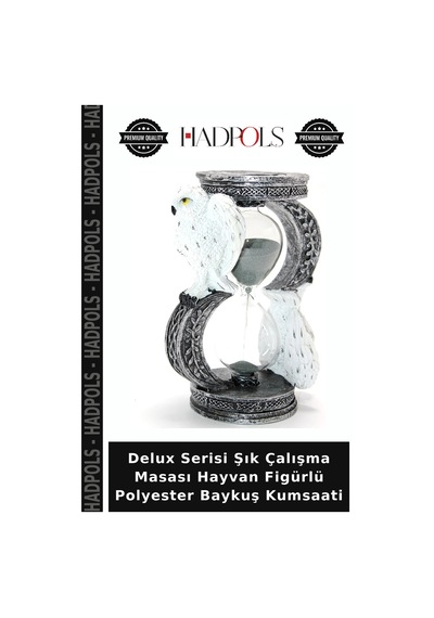 Delux Serisi Şık Çalışma Masası Hayvan Figürlü Polyester Baykuş Kumsaati Çok Renkli