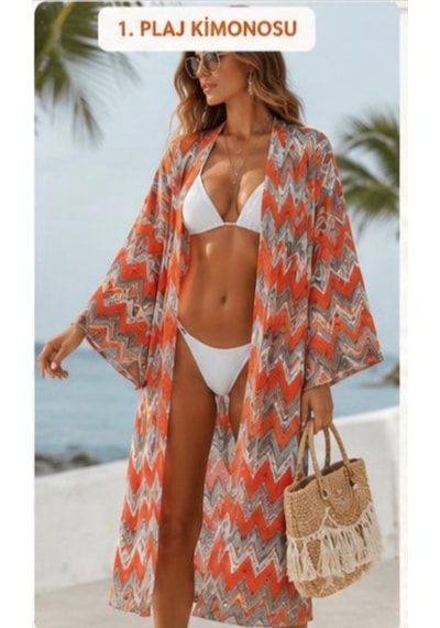 Etnik Desen Kimono Salaş Örme Model