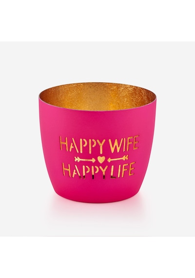 Pembe Demir Happy Wife&happy Life Mumluk 8x5x10 Cm