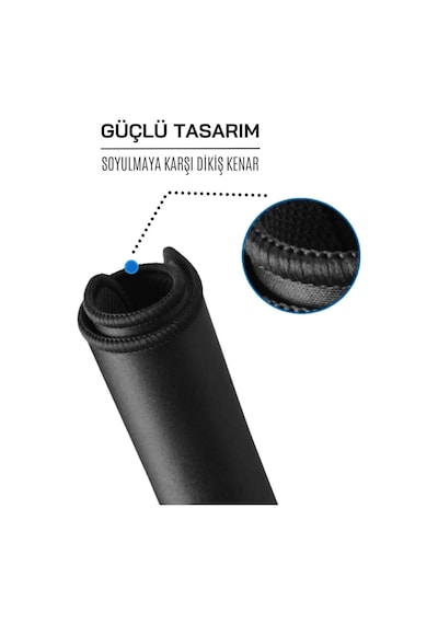 Xl Oyuncu Mousepad 70x30 Cm Kaymaz Tabanlı, Kenar Dikişli, Hassas Ve Dayanıklı Gaming Mouse Pad Siyah