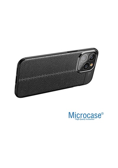 Microcase Apple Uyumlu iPhone 14 Pro Max Leather Tpu Silikon Kilif-Siyah 559428596