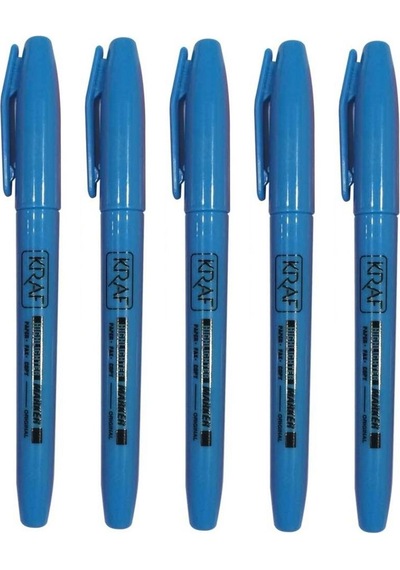 Kraf Fosforlu Kalem 2 Mm Uç No 340 Mavi 5 Adet