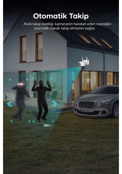 2k Çift Lensli Full Hd Kablosuz Güvenlik,ptz Otomatik Takip İle İç Ve Dış Mekan İçin Wifi Kamera,