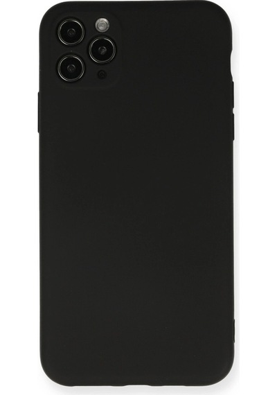 Apple  Uyumlu  iPhone 11 Pro Max Kılıf Nano İçi Kadife Silikon Siyah,