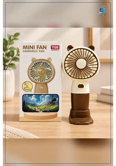 El Fanı Kulaklı Mini Vantilatör Kademeli Hız Ayarlı Taşınabilir K