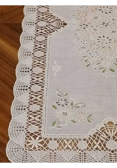 Pvc Runner Ve Sehpa Üstü Servislik 40 Cm X 30 Cm Beyaz Başak Ev Tekstili