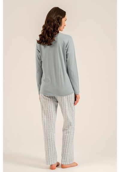 Arnetta Kadın Dream Create Love Yeşil Uzun Kol Pijama Takım Ar3778-s-v1 Ar3778-s-v1
