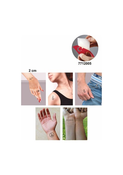 Enhavalı Mini Rakam Ve Desen Geçici Dövme Kına Şablonu