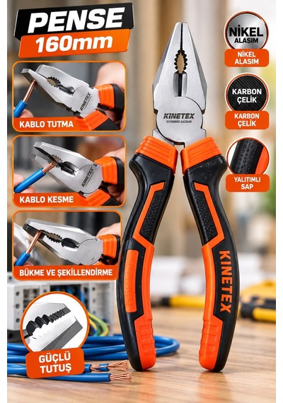 160 Mm Kombine Pense Karbon Çelik Nikel Alaşım Yalıtımlı Saplı