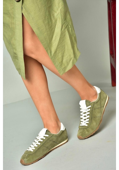 Fox Shoes U312311602 Yeşil Hakiki Süet Spor Ayakkabı Yeşil-süet Çok Renkli