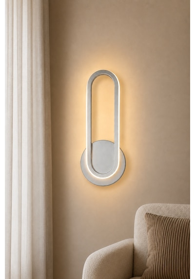 Haris Modern Led Duvar Apliği Günışığı Gri