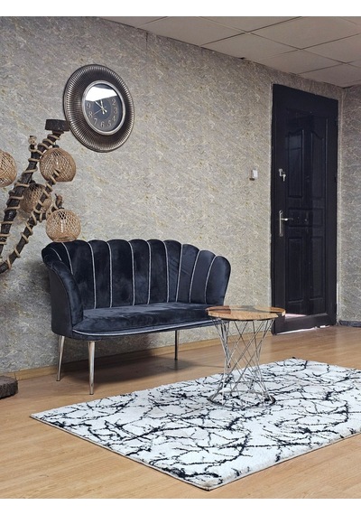 Zafir İkili Papatya Çay Seti Koltuk Krom Sivriltme Ayak, Balkon, Salon, Ofis, Koltuk Takımı, İkili Berjer Füme