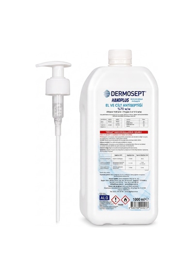 Dermosept Handplus El Ve Cilt Antiseptiği 1000 Ml %70 Alkol Bazlı Hijyenik El Dezenfektanı