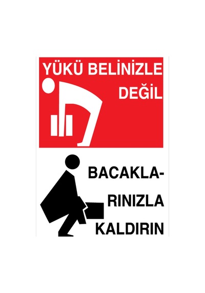 Yükü Belinizle Değil Bacaklarınızla Kaldırın Uyarı Tabelası - 35x50 Foreks - Yük1