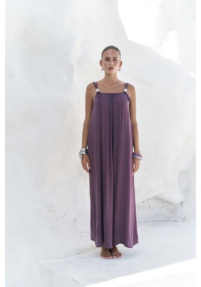 Mai Collection Mai Studios Co. Kasteli Boncuk Detay Bordo Elbise Bordo