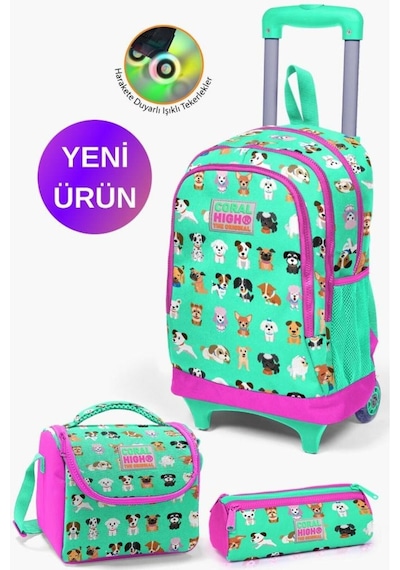 Su Yeşili Neon Pembe Köpek Çok Renkli