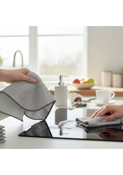 Technow Telli Bulaşık Bezi Mutfak Banyo Bezi Kir Pas Sökücü Telli Temizlik Bezi 3 Adet