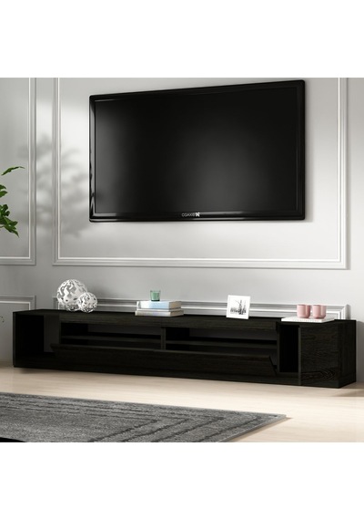 T008 Arya Işıklı Tv Sehpası Set Ahşap Siyah - Siyah Siyah