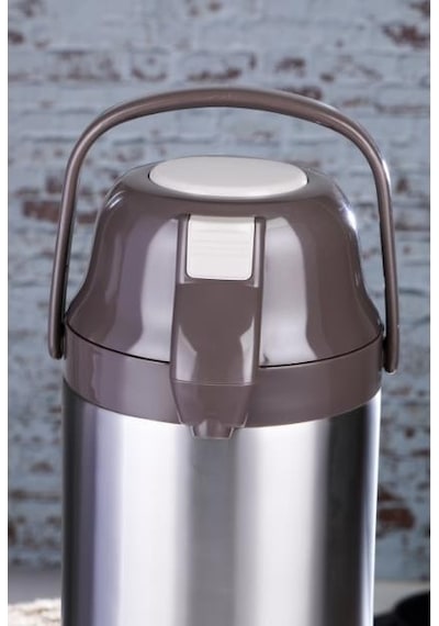 Cooker 4,5 Litre İnox Pompalı Çelik Termos Ckr-2009 Kahverengi