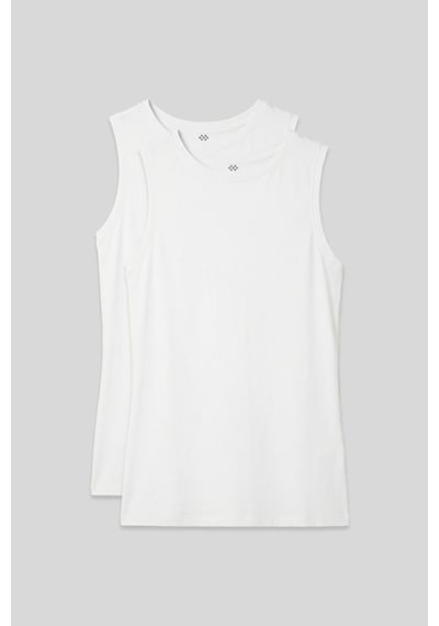 Tommy Life Slim Fit Basic O Yaka 2li Paket Beyaz Kadın Atlet - 97313