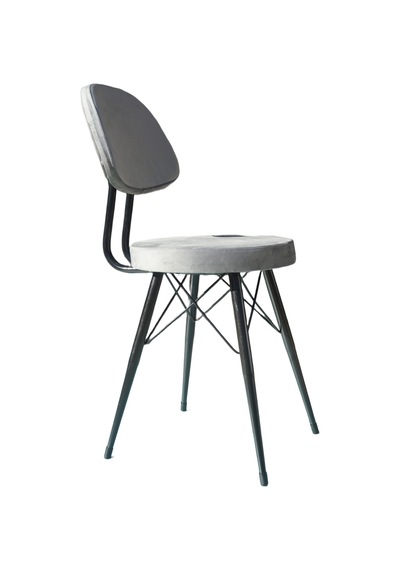Kav Mutfak Sandalyesi, Yemek, Bahçe, Kafe, Modern Sandalye - Gri Kumaş