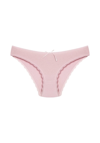 1101 Bikini Kadın T. Dantelli Külot Paketi 1101-v10-Pembe-Lila-Somon-Mint-Vizon Çok Renkli
