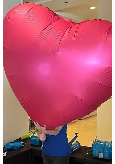 Beysüs Dev Kalp Folyo Balon 145 Cm Kırmızı