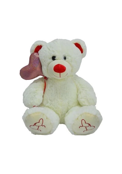 Pl62486 30 Cm Kalpli Balonlu Ayı -hly Beyaz