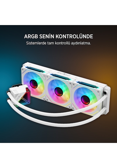 James Donkey Lugis Jdc360 Argb 360mm Sıvı İşlemci Soğutucu Beyaz