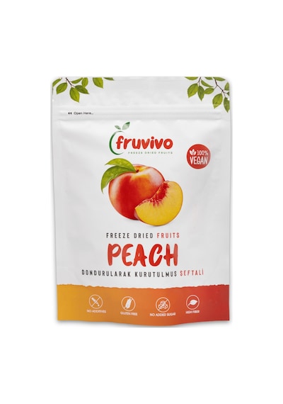 Fruvivo 4'lü Freeze Dry Paket - Elma + Şeftali + Ananas + Mango - Dondurularak Kurutulmuş Meyve Cipsi Şeker İlavesiz %100 Doğal Vegan 75 G