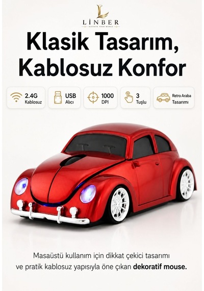 Klasik Kırmızı Beetle Vosvos Tasarımlı 2.4g Kablosuz Mouse Usb Alıcılı Kırmızı Araba Şeklinde Optik Mouse Çok Renkli Diğer Klasik Kırmızı Beetle Vosvos Tasarımlı 2.4g Kablosuz Mouse Usb Alıcılı Kırmızı Araba Şeklinde Optik Mouse Çok Renkli Diğer