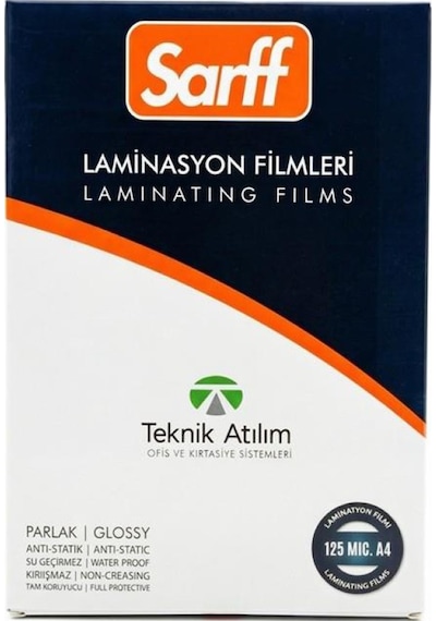 Sarff 125 Mikron Pvc Laminasyon Filmi A4 100 Lü Paket