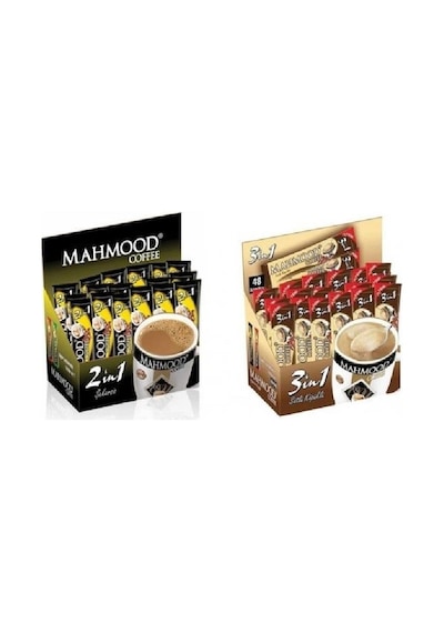 Mahmood Coffee 3'ü 1 arada Sütlü Köpüklü ve 2si 1 arada Hazır Kahve  2 li