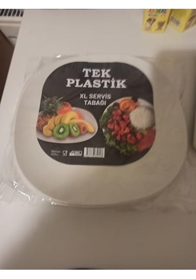 Sert Plastik Servis Tabak 6&apos Lı Set 25 Cm Kırılmaz, Yıkanabilir, Piknik, Servis Ve Sunum Tabağı Açık Gri