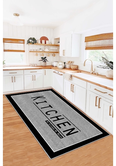 West Home Dijital Baskı Yıkanabilir Kaymaz Taban Leke Tutmaz Mutfak Halısı Salon Halısı Ve Yolluk Wh 561 Grey