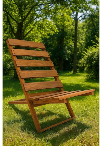 Ahşap Şezlong Sandalye Kahverengi