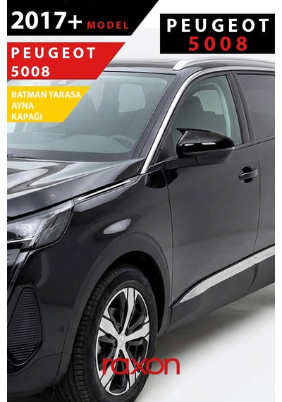Peugeot 5008 2017+ Batman & Yarasa Ayna Kapağı Parlak Piano Black Sport