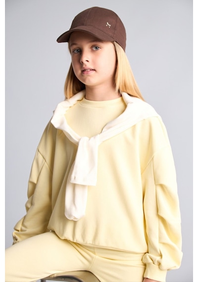 Defacto Bisiklet Yaka Sweatshirt Ve Nervürlü Pantolon 2li Takım Kız Çocuk I3868a826auyl498 Sarı-yl498