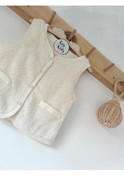 Key Kıds Bej Peluş Welsoft Bebek Ve Çocuk Yelek