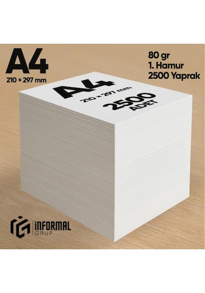 İnformal Fotokopi Kağıdı Premium Kalite A4 80 Gr 2500 Yaprak